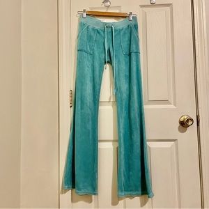 Turquoise blue Juicy Couture terry cloth tracksuit pants